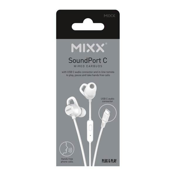 Mixx Kablede Hodetelefoner SoundPort USB-C Hvit