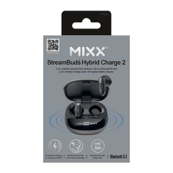 Mixx Trådløse Hodetelefoner StreamBuds Hybrid Charge 2 Svart