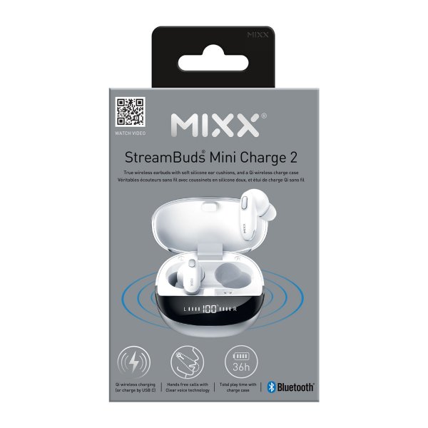 Mixx Trådløse Hodetelefoner StreamBuds Mini Charge 2 Hvit