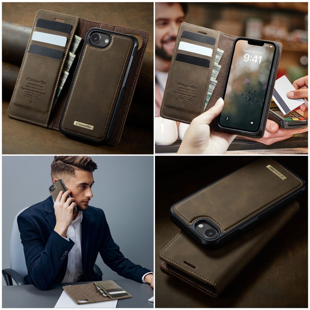 CaseMe iPhone 16e/iPhone 17e Etui C49 Series Brun