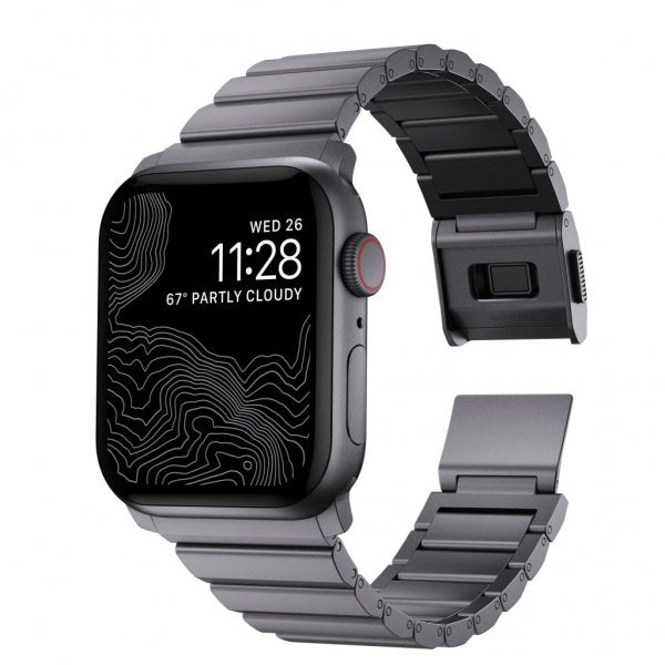Nomad Apple Watch 44/45/46mm/Apple Watch Ultra Armbånd Aluminum Band Space Gray