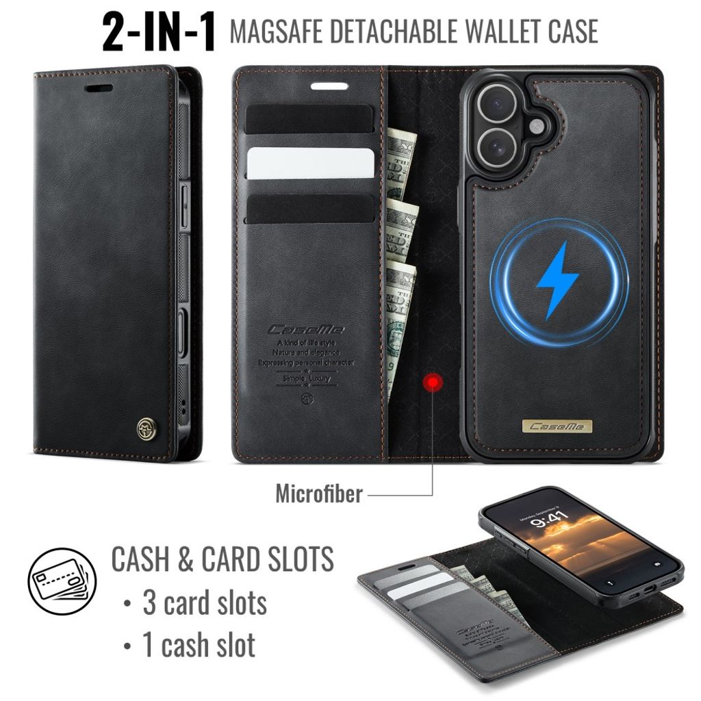 CaseMe iPhone 17 Etui C49 Series Svart