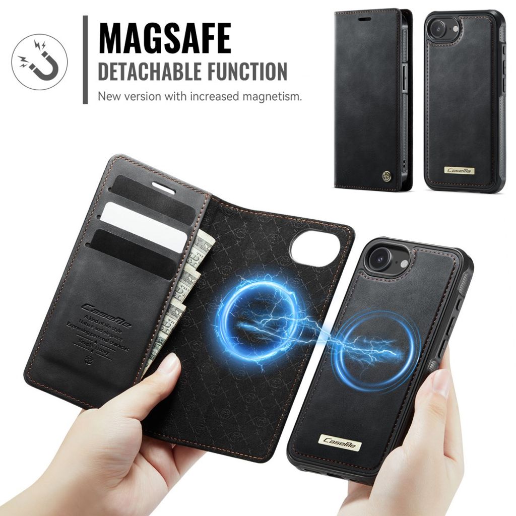 CaseMe iPhone 16e/iPhone 17e Etui C49 Series Svart