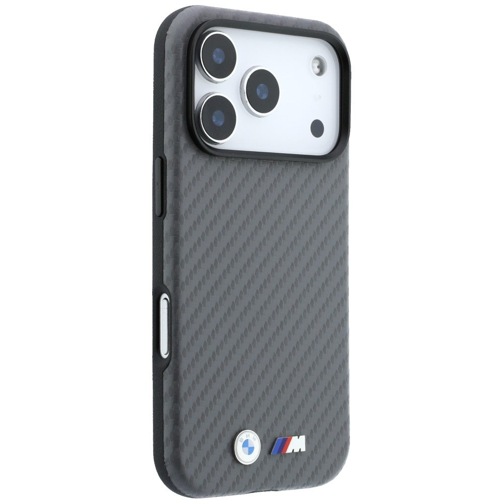 BMW iPhone 18 Pro Max Deksel M Carbon Metal Logo Grå