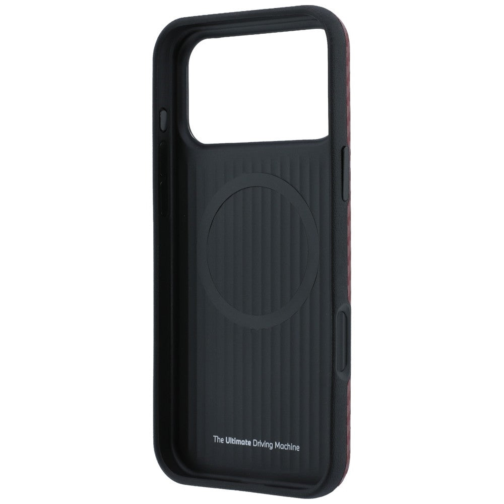 BMW iPhone 17 Pro/iPhone 18 Pro Deksel M Carbon Metal Logo Burgundy