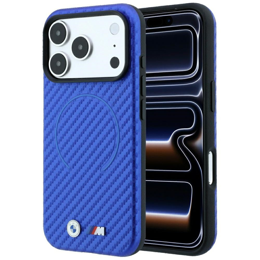 BMW iPhone 17 Pro/iPhone 18 Pro Deksel M Carbon Printed Ring Blå