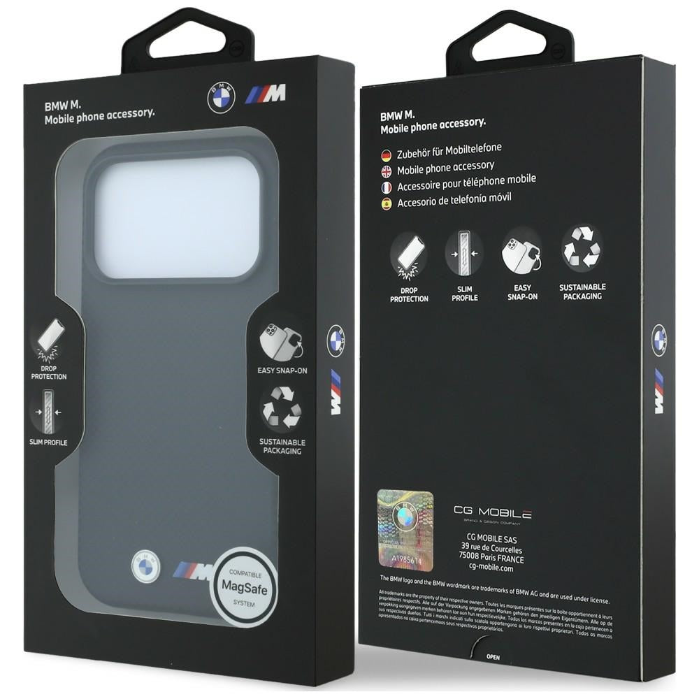 BMW iPhone 17 Pro Max/iPhone 18 Pro Max Deksel M Quadrille Kevlar Metal Logo Svart