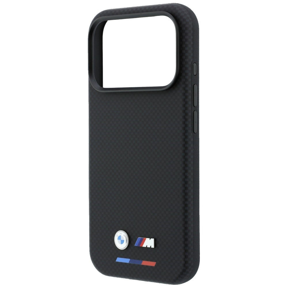 BMW iPhone 17 Pro/iPhone 18 Pro Deksel M Quadrille Kevlar Tricolor og metallogo Svart