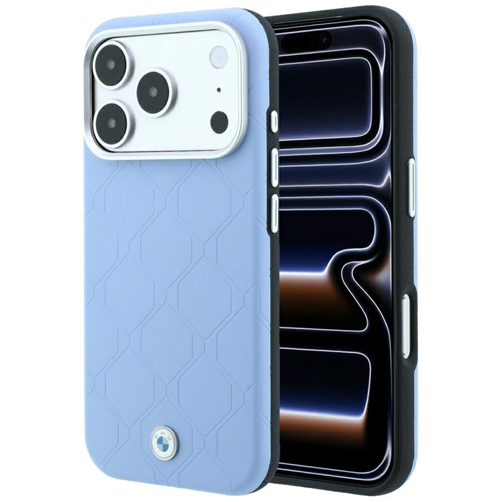BMW iPhone 17 Pro/iPhone 18 Pro Deksel Deboss Quilted Blå