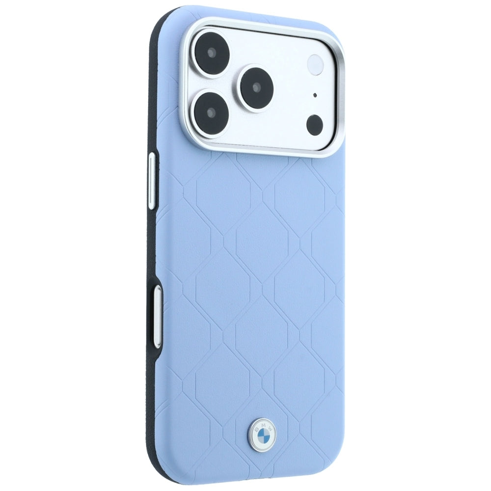 BMW iPhone 17 Pro/iPhone 18 Pro Deksel Deboss Quilted Blå