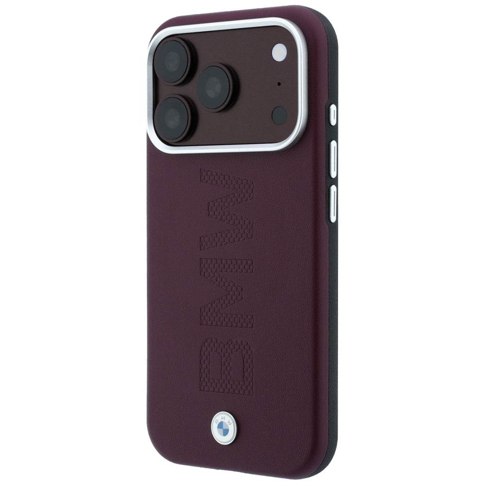 BMW iPhone 17 Pro/iPhone 18 Pro Deksel Centered Deboss Burgundy