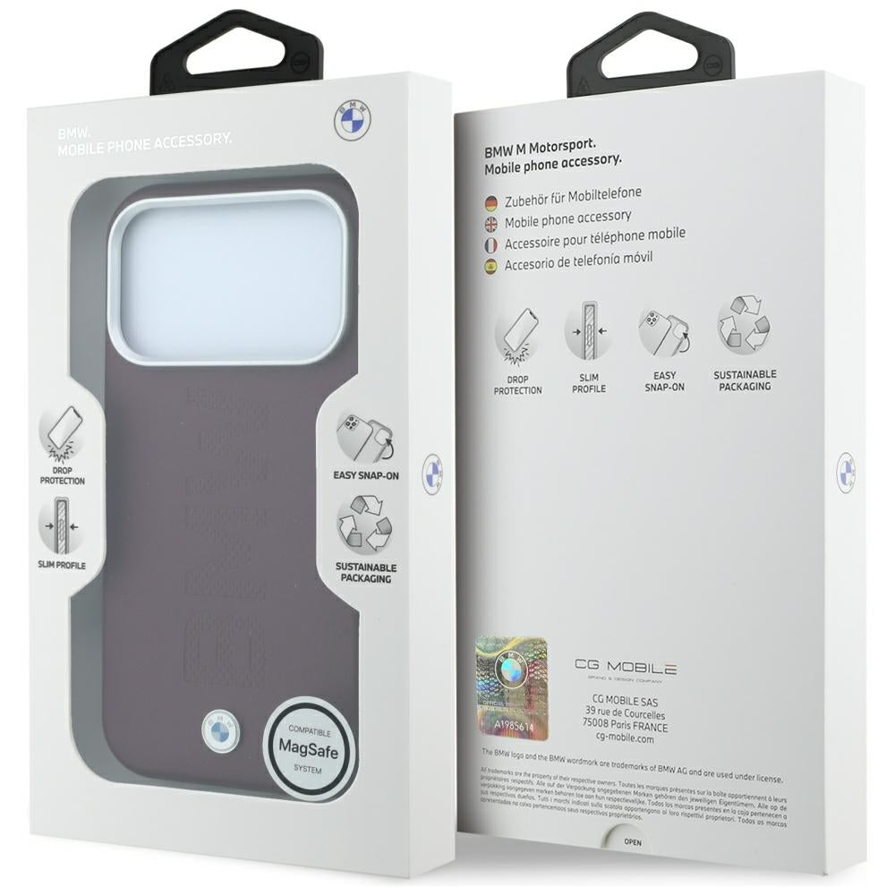 BMW iPhone 17 Pro/iPhone 18 Pro Deksel Centered Deboss Burgundy