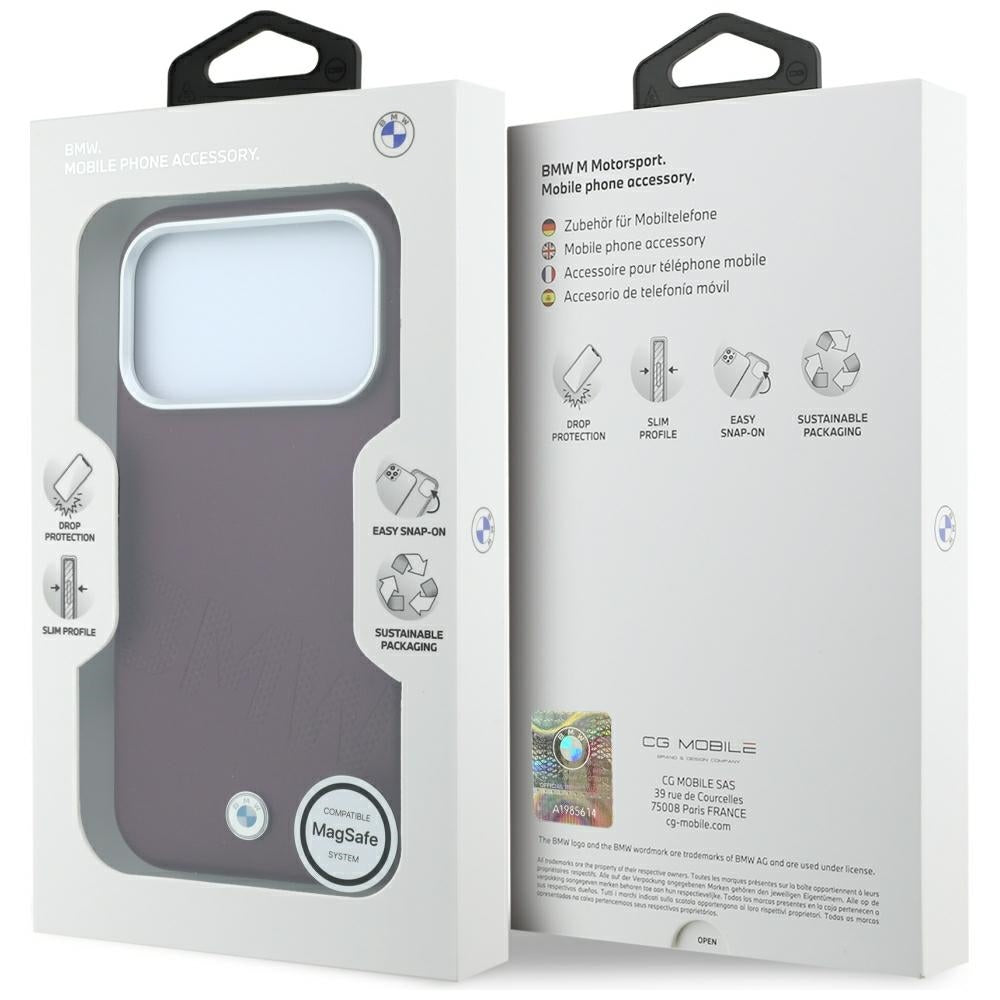 BMW iPhone 17 Pro Max/iPhone 18 Pro Max Deksel Inclined Deboss Burgundy