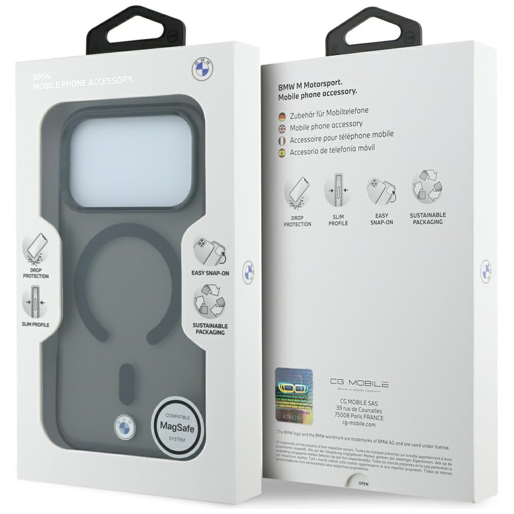 BMW iPhone 17 Pro/iPhone 18 Pro Deksel Frosted Metal Logo Svart
