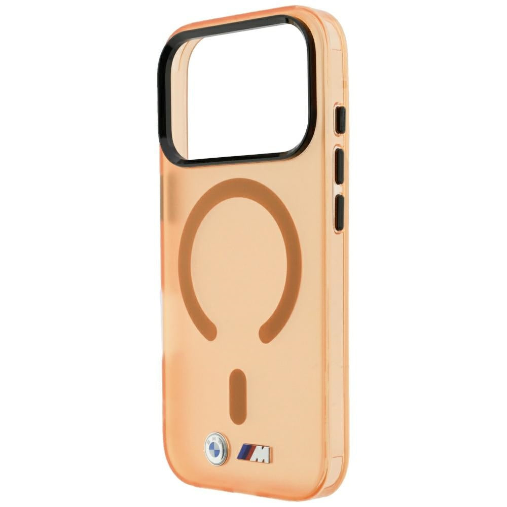 BMW iPhone 17 Pro Max/iPhone 18 Pro Max Deksel M Frosted Metal Logo Oransje