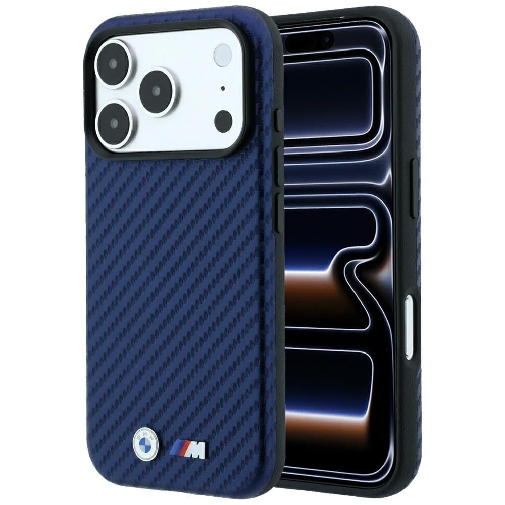 BMW iPhone 17 Pro Max/iPhone 18 Pro Max Deksel M Carbon Metal Logo Navy