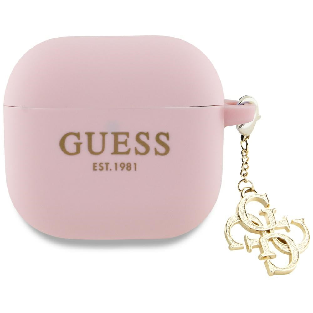 Guess AirPods 4 Deksel Silicone 4G Charm Rosa