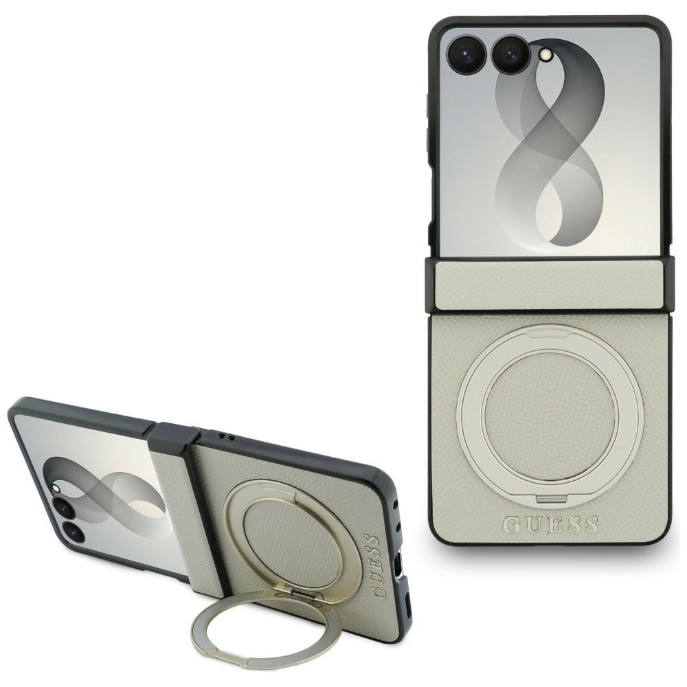 Guess Samsung Galaxy Z Flip 8 Deksel Ring Stand MagSafe Gull