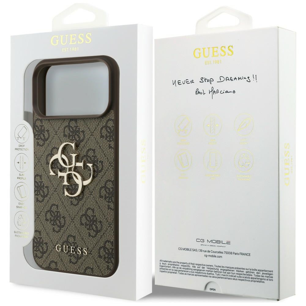 Guess iPhone 17 Pro Max/iPhone 18 Pro Max Deksel 4G Big Logo Brun