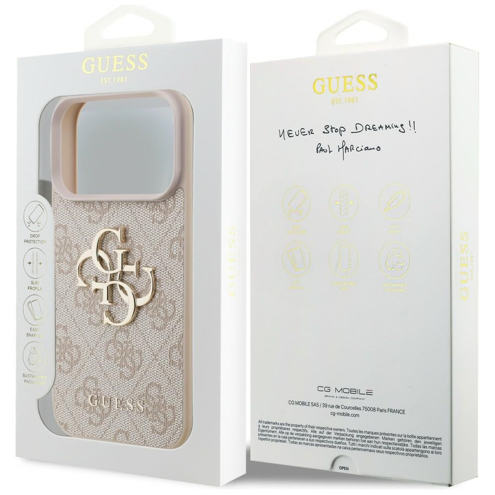 Guess iPhone 17 Pro/iPhone 18 Pro Deksel 4G Big Logo Rosa