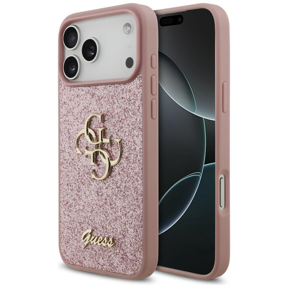 Guess iPhone 17 Pro Max/iPhone 18 Pro Max Deksel Fixed Glitter Rosa