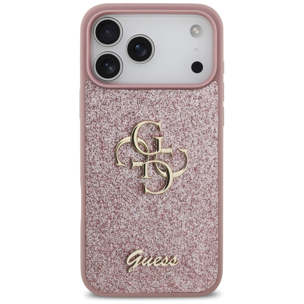Guess iPhone 17 Pro Max/iPhone 18 Pro Max Deksel Fixed Glitter Rosa