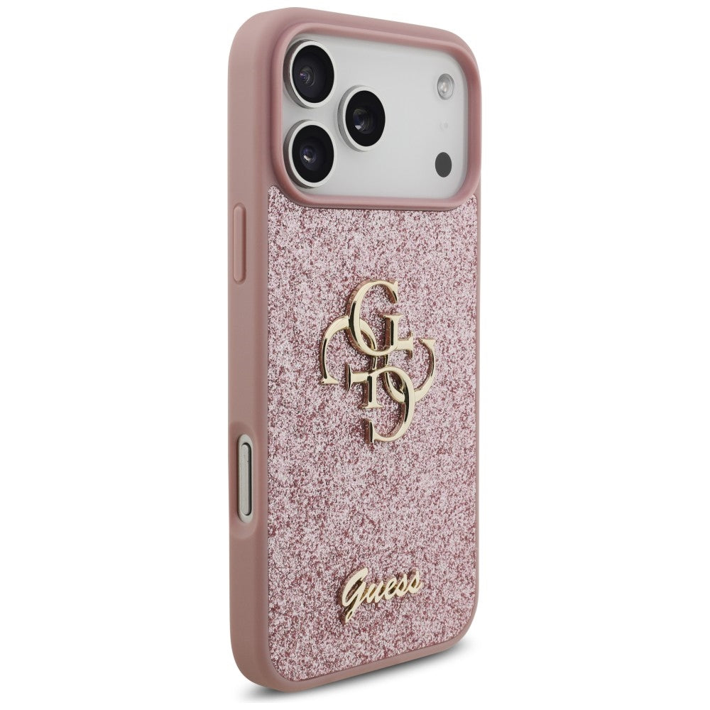Guess iPhone 17 Pro Max/iPhone 18 Pro Max Deksel Fixed Glitter Rosa