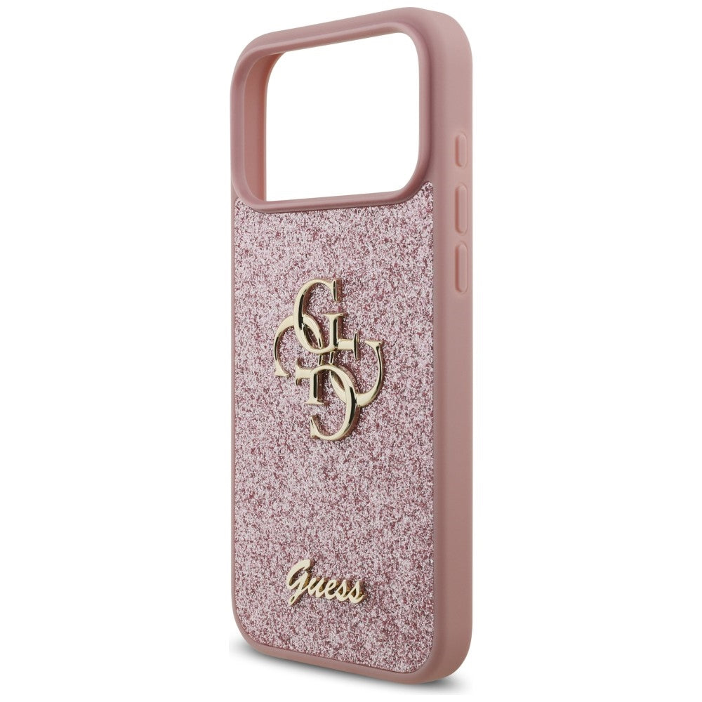 Guess iPhone 17 Pro Max/iPhone 18 Pro Max Deksel Fixed Glitter Rosa