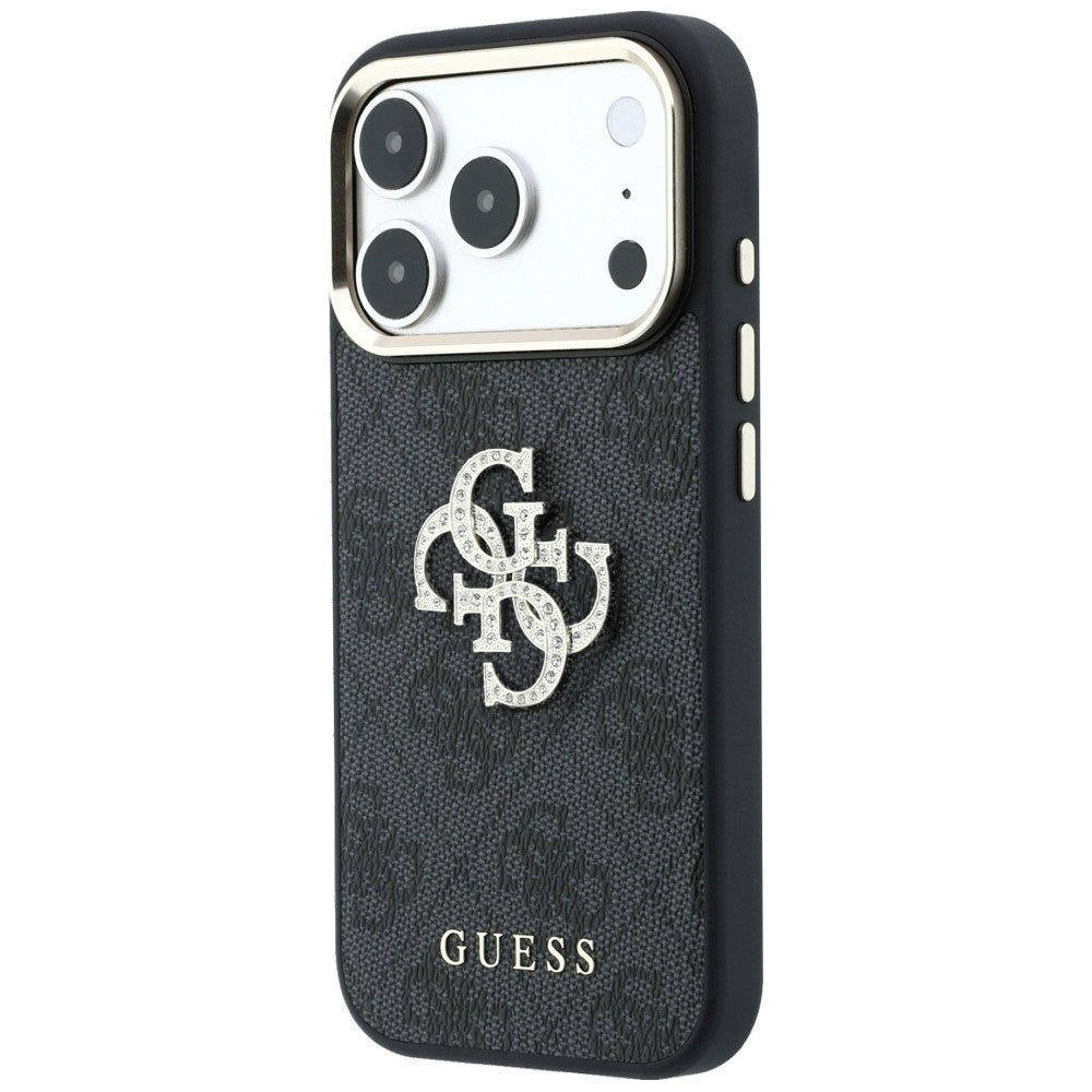 Guess iPhone 17 Pro Max/iPhone 18 Pro Max Deksel 4G Strass-logo Svart