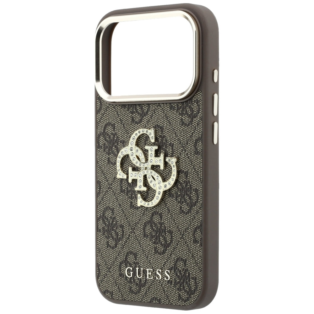 Guess iPhone 17 Pro Max/iPhone 18 Pro Max Deksel 4G Strass Logo Brun