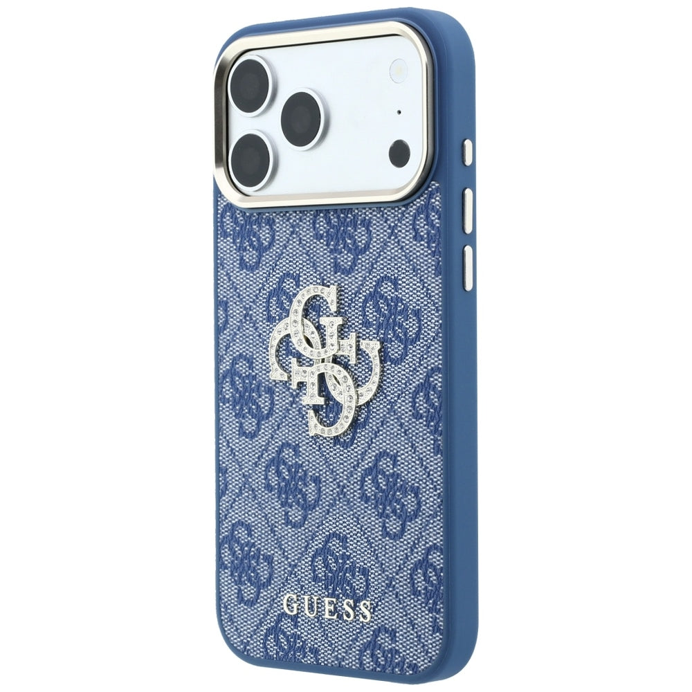 Guess iPhone 17 Pro/iPhone 18 Pro Deksel 4G Strass-logo Blå