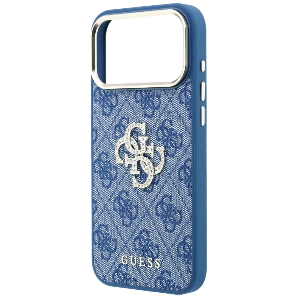 Guess iPhone 17 Pro Max/iPhone 18 Pro Max Deksel 4G Strass Logo Blå