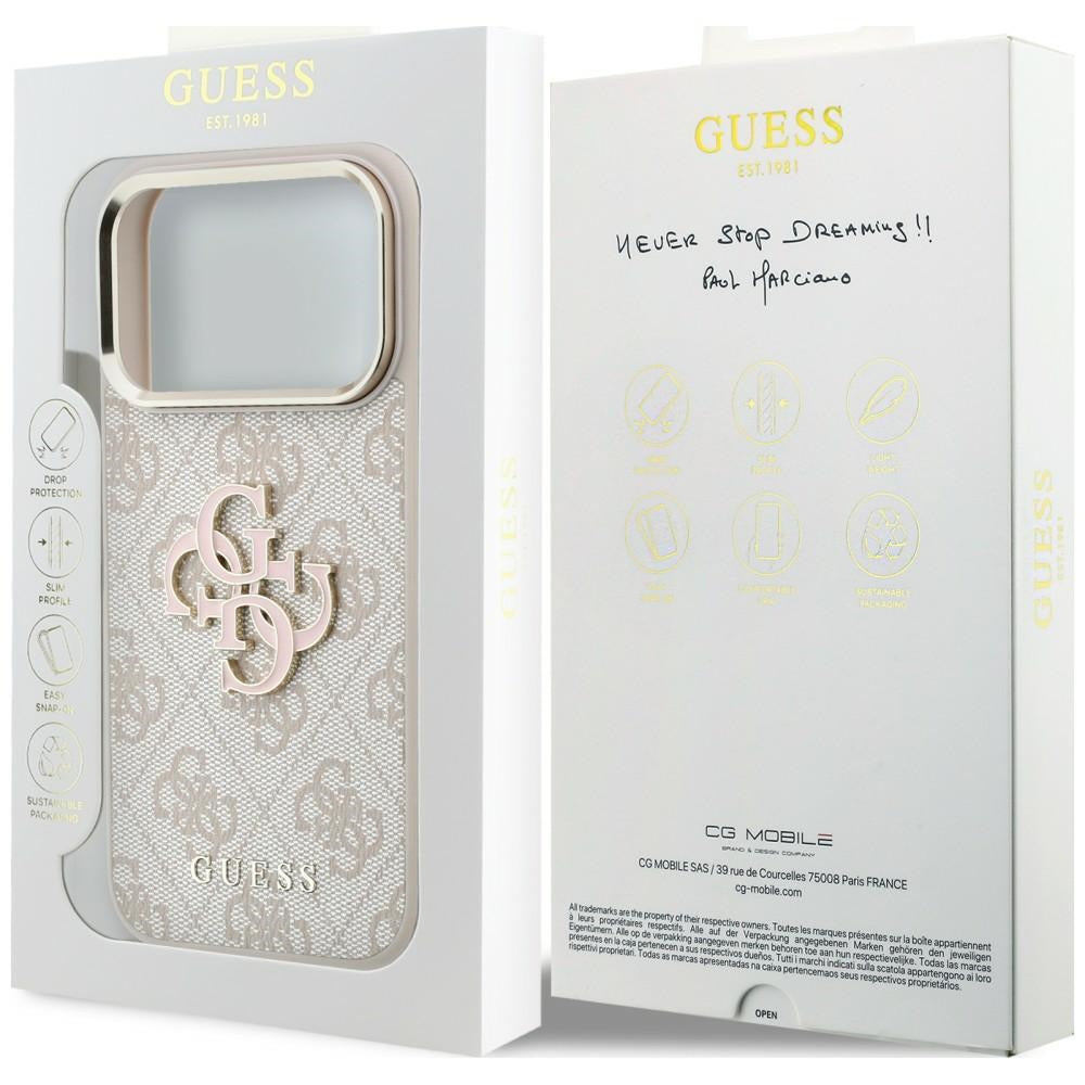 Guess iPhone 17 Pro/iPhone 18 Pro Deksel 4G Resin-logo Rosa