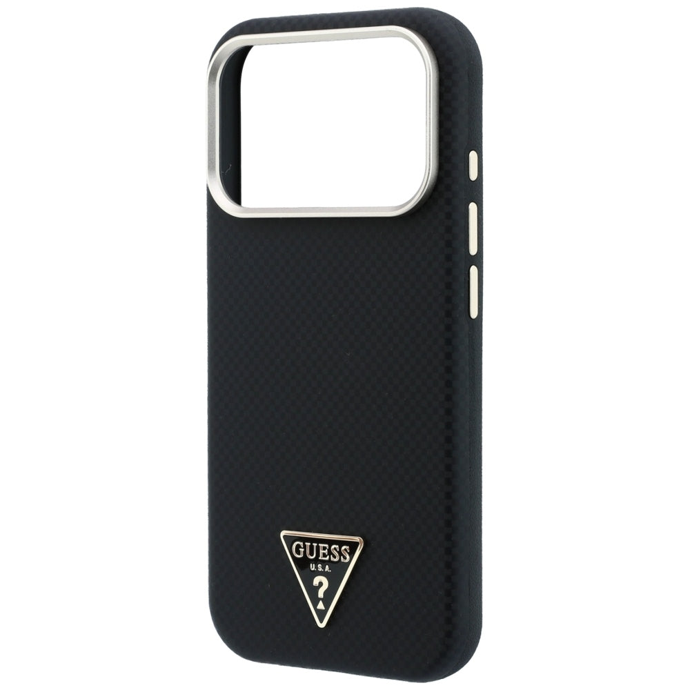 Guess iPhone 17 Pro/iPhone 18 Pro Deksel Kevlar Triangle Logo Svart