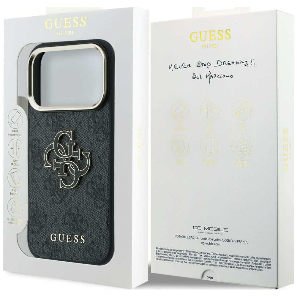 Guess iPhone 17 Pro/iPhone 18 Pro Deksel 4G Resin Logo Svart
