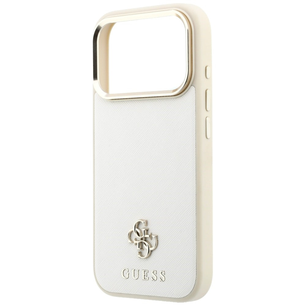 Guess iPhone 17 Pro Max/iPhone 18 Pro Max Deksel Saffiano 4G Classic Logo Beige