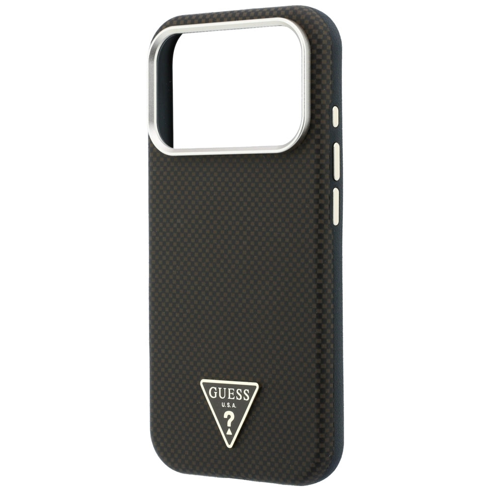 Guess iPhone 17 Pro Max/iPhone 18 Pro Max Deksel Kevlar Triangle Logo Brun