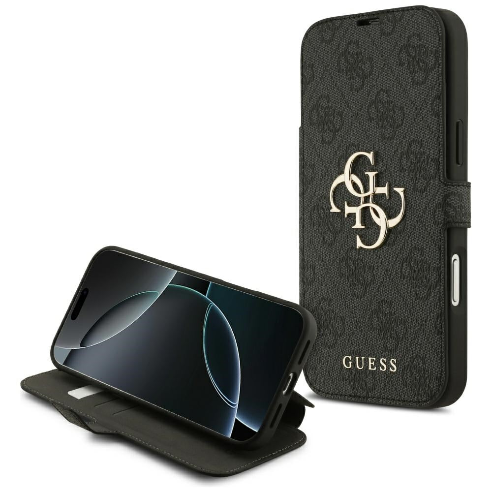Guess iPhone 17 Pro Max/iPhone 18 Pro Max Etui Book 4G Metal Logo Svart