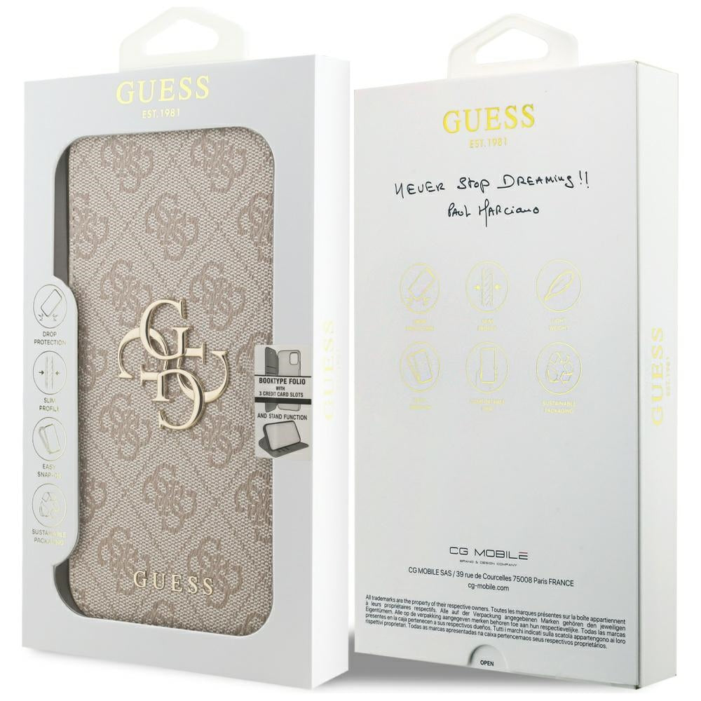 Guess iPhone 17 Pro Max/iPhone 18 Pro Max Etui Book 4G Metal Logo Rosa