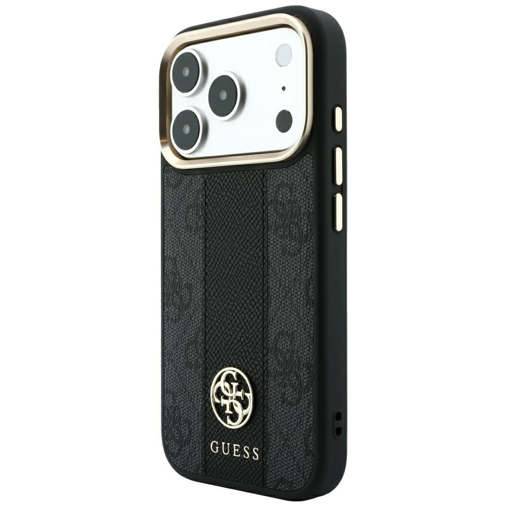 Guess iPhone 17 Pro Max/iPhone 18 Pro Max Deksel 4G Stripe Classic Logos Svart