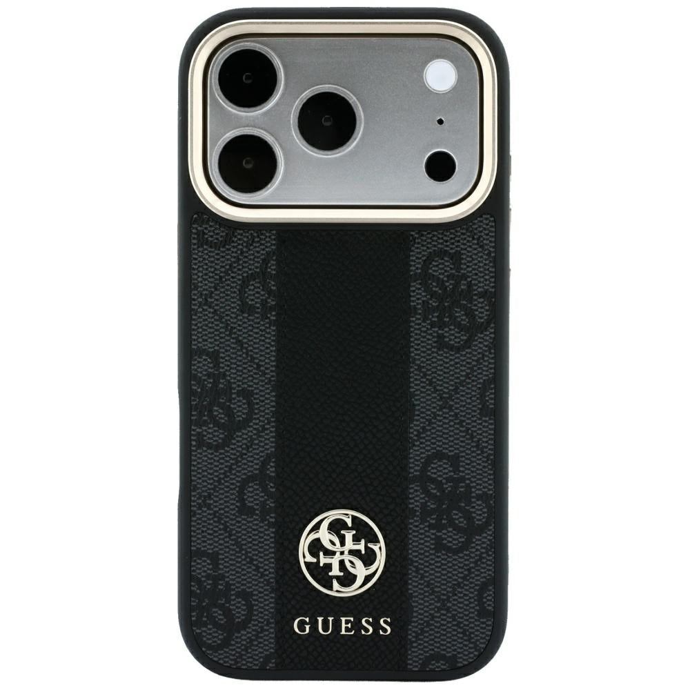 Guess iPhone 17 Pro Max/iPhone 18 Pro Max Deksel 4G Stripe Classic Logos Svart