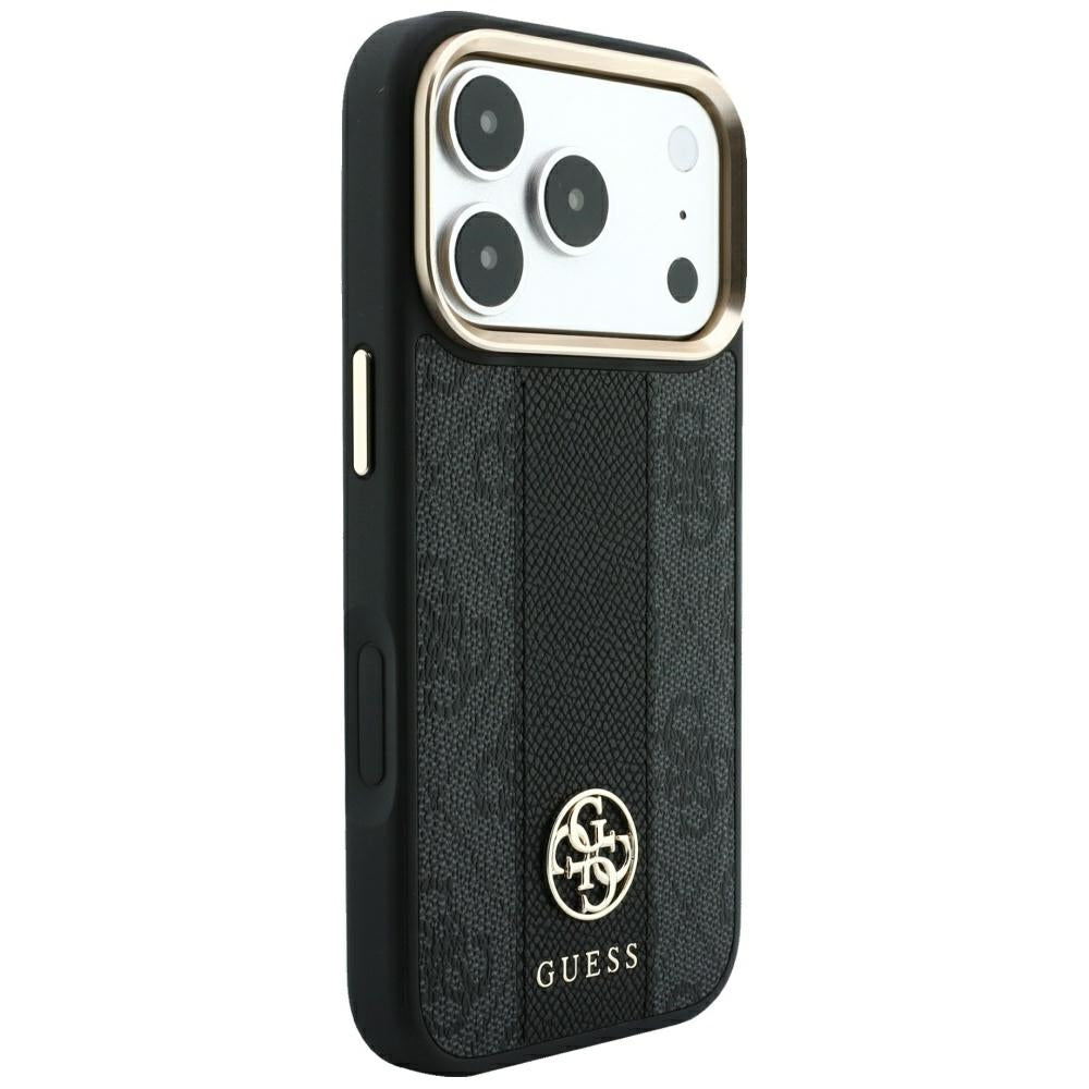 Guess iPhone 17 Pro Max/iPhone 18 Pro Max Deksel 4G Stripe Classic Logos Svart