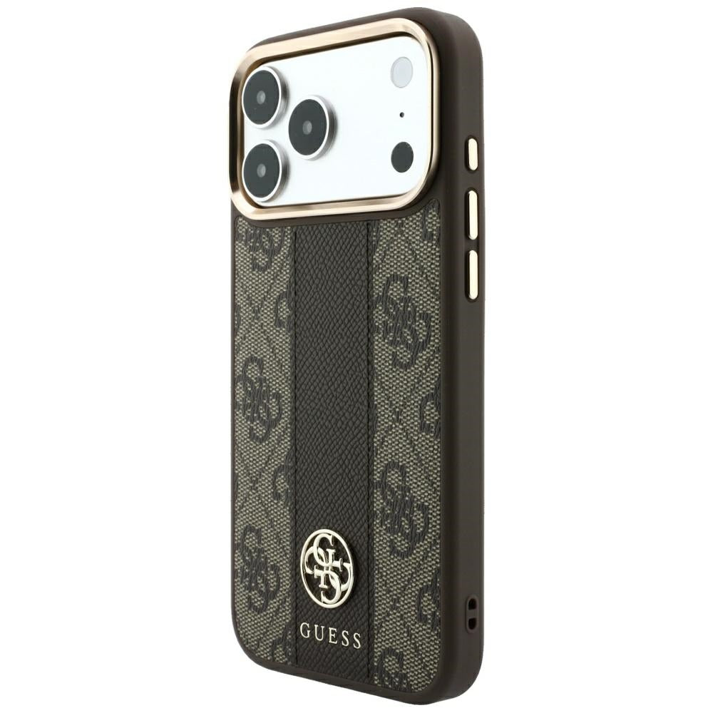 Guess iPhone 17 Pro/iPhone 18 Pro Deksel 4G Stripe Classic Logos Brun