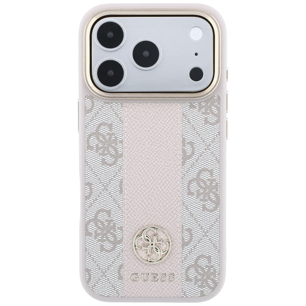 Guess iPhone 17 Pro Max/iPhone 18 Pro Max Deksel 4G Stripe Classic Logos Rosa