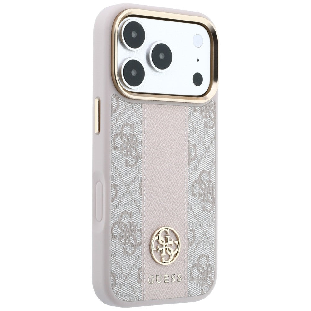 Guess iPhone 17 Pro Max/iPhone 18 Pro Max Deksel 4G Stripe Classic Logos Rosa
