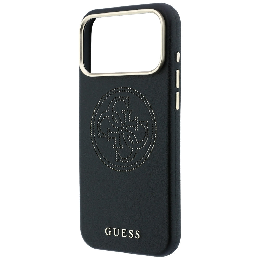 Guess iPhone 17 Pro Max/iPhone 18 Pro Max Deksel Perforated 4G Gold Logo Svart