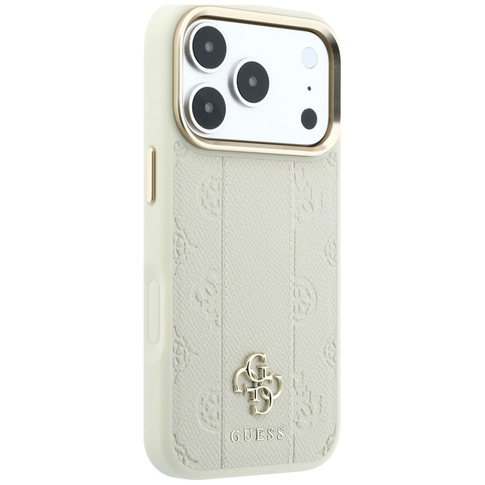 Guess iPhone 17 Pro/iPhone 18 Pro Deksel Stripe Peony 4G Logo Beige