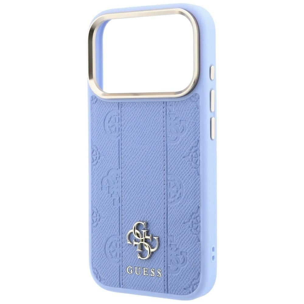 Guess iPhone 17 Pro/iPhone 18 Pro Deksel Stripe Peony 4G Logo Blå