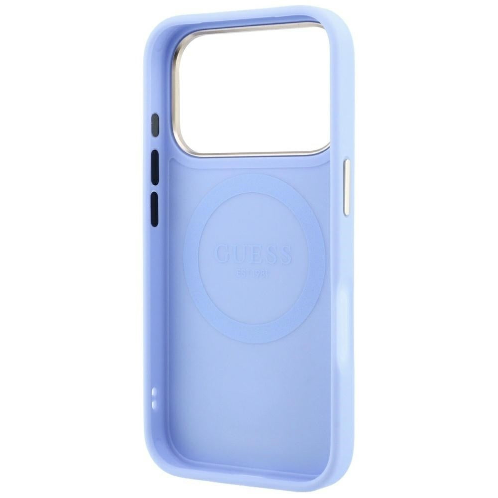 Guess iPhone 17 Pro/iPhone 18 Pro Deksel Stripe Peony 4G Logo Blå