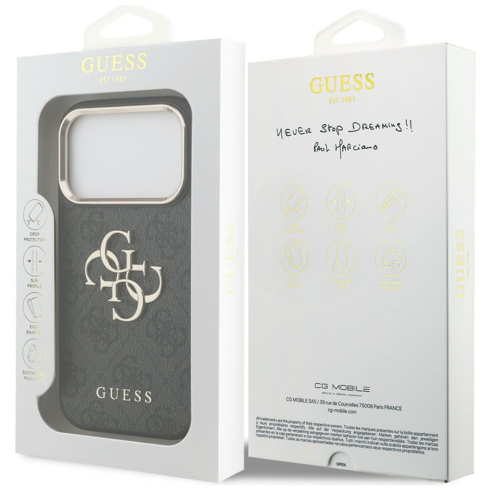 Guess iPhone 17 Pro/iPhone 18 Pro Deksel 4G Classic Logo Svart